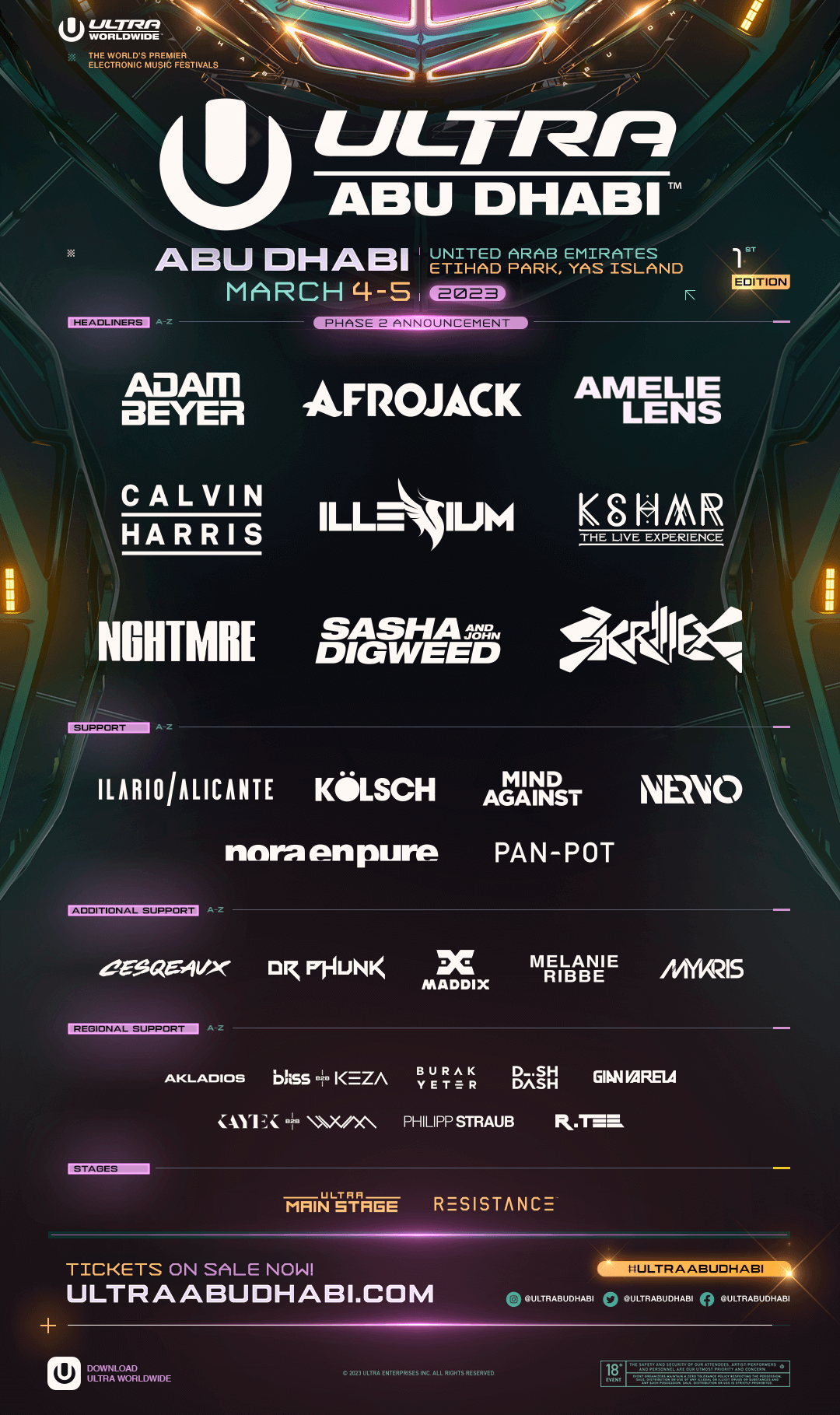 ULTRA 2023 Abu Dhabi programação, native, ingressos viajando e